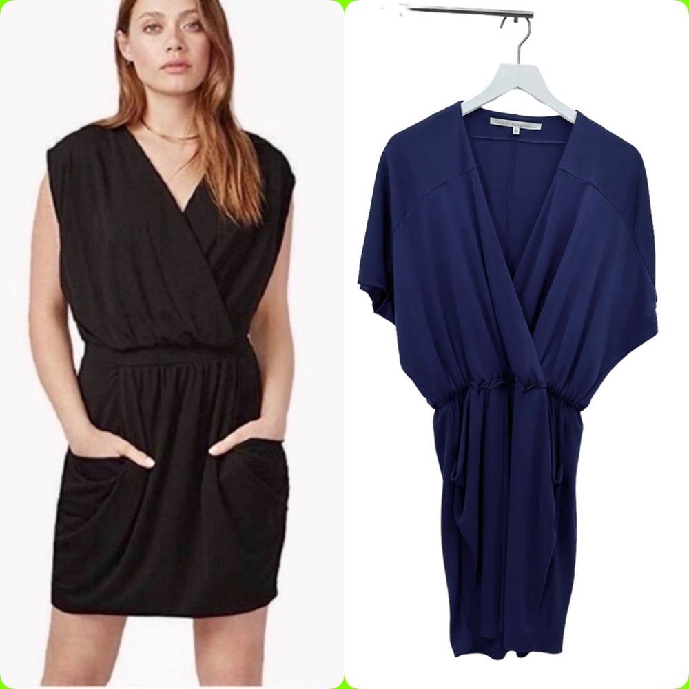 Rachel Rachel Roy Navy Sleeveless Draped Dress Size Small
